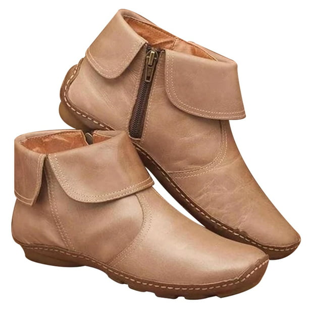 Details about  / Women/'s Casual Flats Short Boots Ankle Boot Shoes Round Toe Soft Sole Comfort B